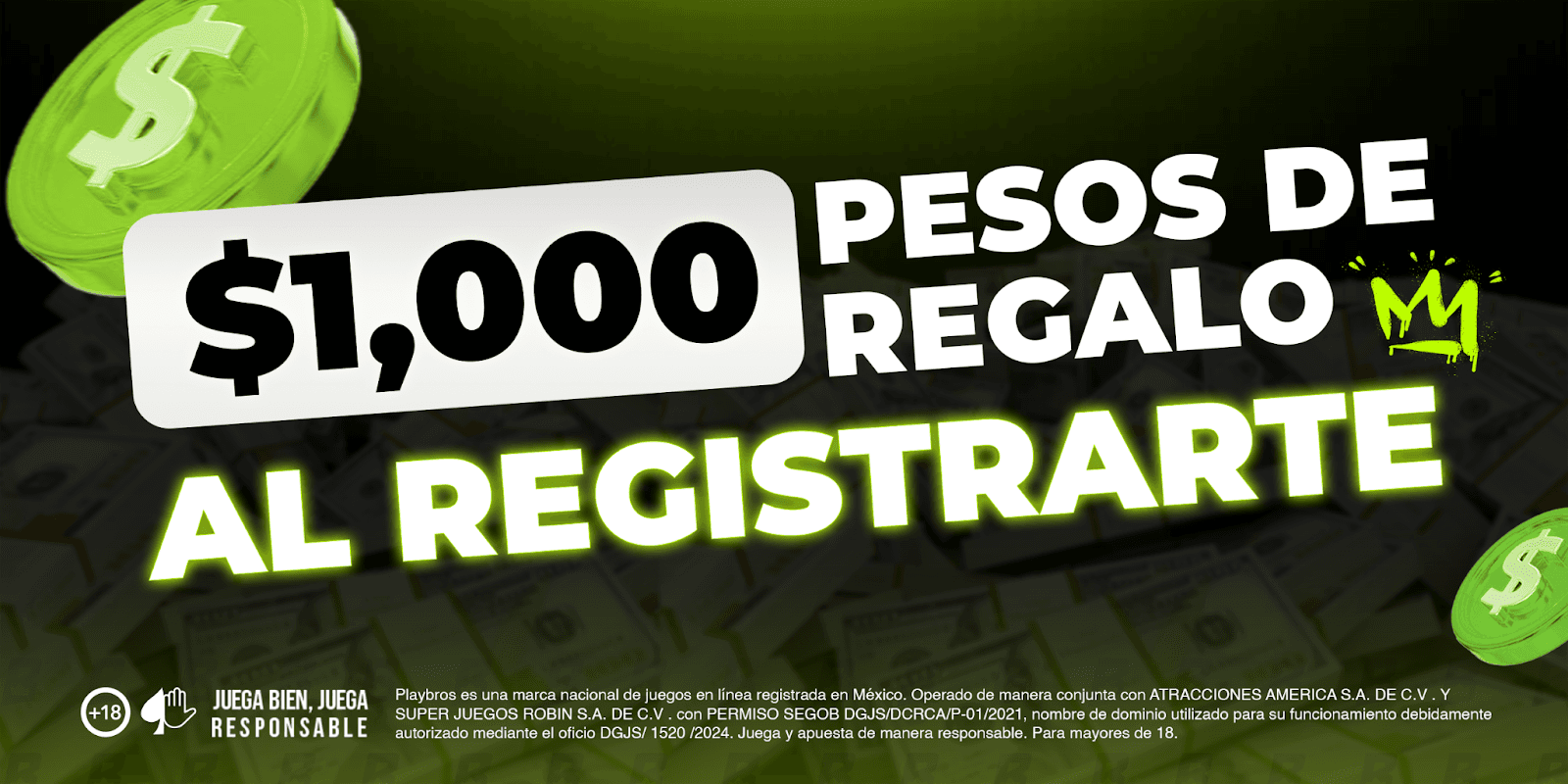 $1000 DE REGALO PARA APOSTAR EN CASINO